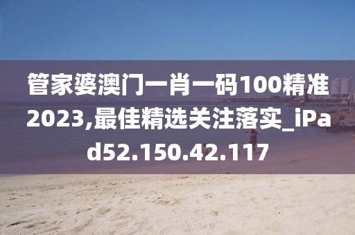 管家婆澳门一肖一码100精准2023,最佳精选关注落实_iPad52.150.42.117