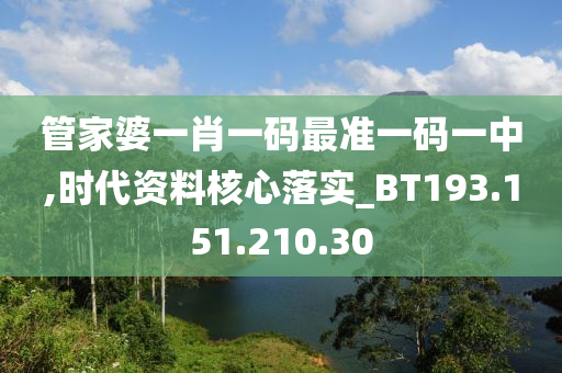 管家婆一肖一码最准一码一中,时代资料核心落实_BT193.151.210.30