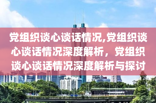 党组织谈心谈话情况,党组织谈心谈话情况深度解析，党组织谈心谈话情况深度解析与探讨