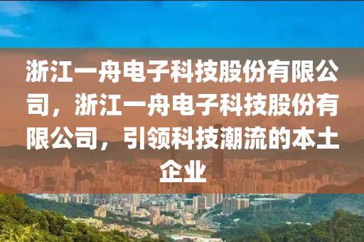 浙江一舟电子科技股份有限公司，浙江一舟电子科技股份有限公司，引领科技潮流的本土企业