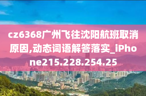 cz6368广州飞往沈阳航班取消原因,动态词语解答落实_iPhone215.228.254.25