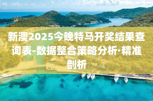 新澳2025今晚特馬開獎結(jié)果查詢表-數(shù)據(jù)整合策略分析·精準(zhǔn)剖析