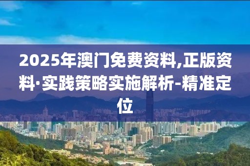 2025年澳門免費資料,正版資料·實踐策略實施解析-精準定位