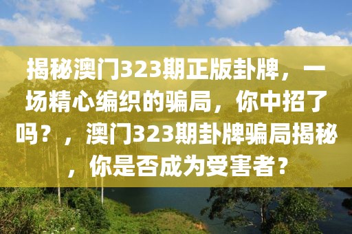 揭秘澳門323期正版卦牌，一場精心編織的騙局，你中招了嗎？，澳門323期卦牌騙局揭秘，你是否成為受害者？