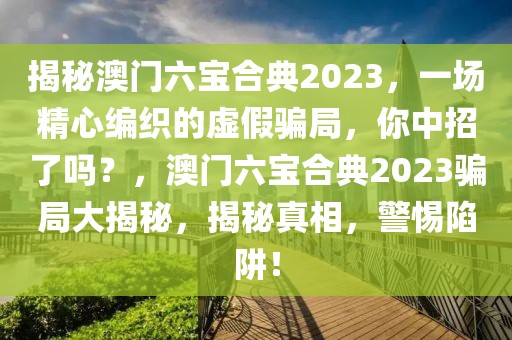 揭秘澳門六寶合典2023，一場精心編織的虛假騙局，你中招了嗎？，澳門六寶合典2023騙局大揭秘，揭秘真相，警惕陷阱！