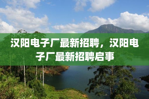 漢陽電子廠最新招聘，漢陽電子廠最新招聘啟事