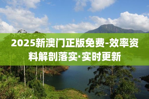 2025新澳門正版免費(fèi)-效率資料解剖落實(shí)·實(shí)時(shí)更新